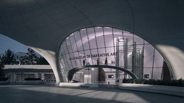 Editorial illustration for One Story, Two Forms: How the Lucas Museum's Building Embodies Its Curatorial Mission